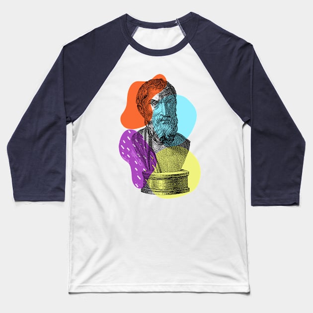 Epicurus the Greek Philosopher Baseball T-Shirt by 45 Creative Club